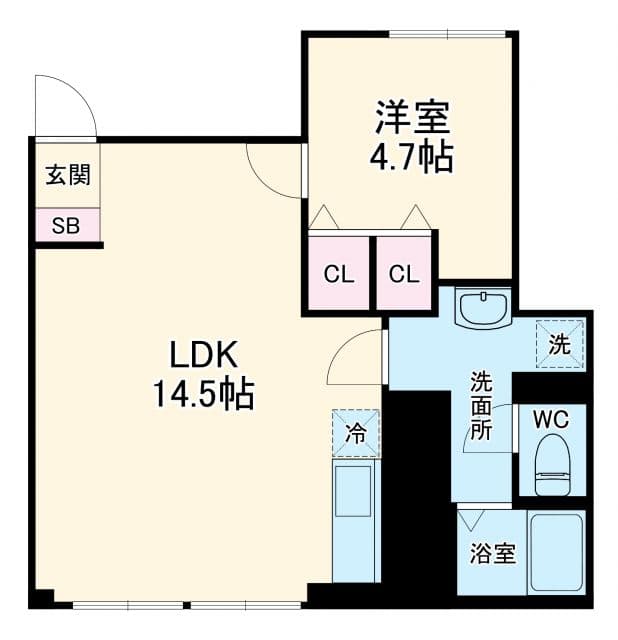 Preview floorplan of Reference Korokudai Building B 112  
