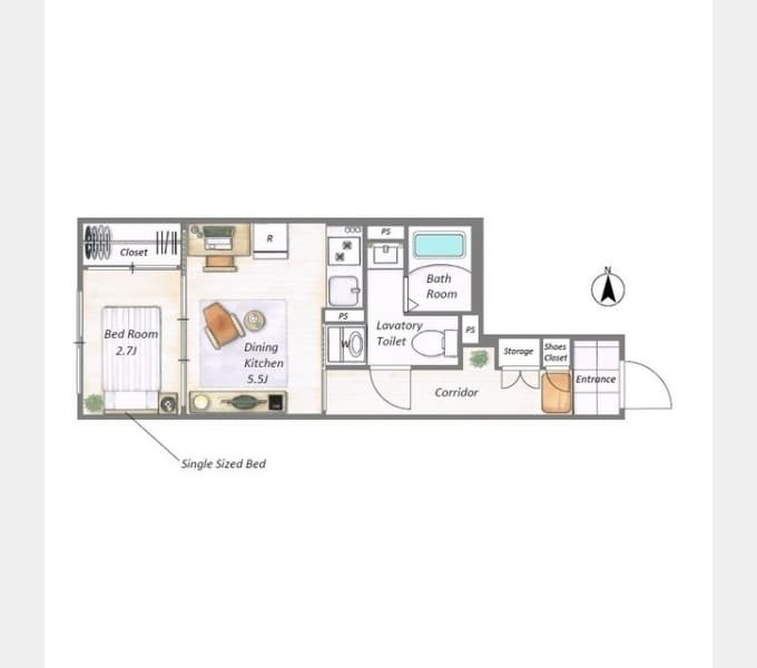 Preview floorplan of Glorio Shelt Shinmaruko