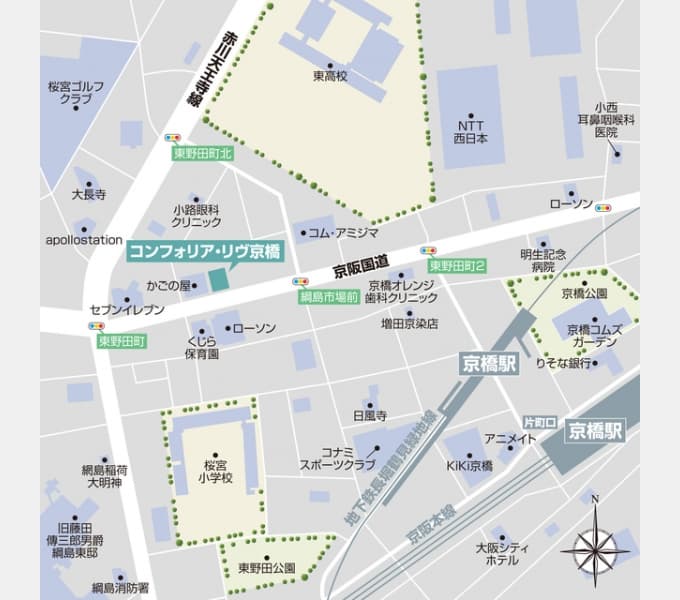 Main exterior of Comforia Live Kyobashi