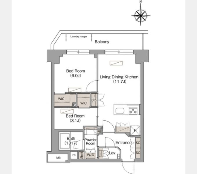 Preview floorplan of Vert Claire Musashi Kosugi