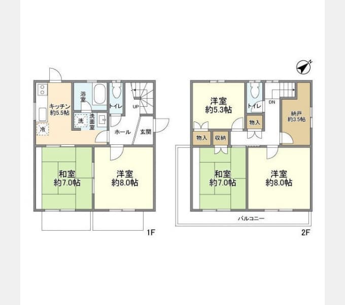 Main floorplan of Kamiaso 5-chome rental house