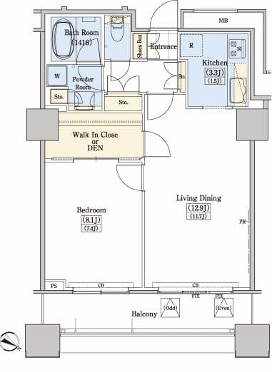 Preview floorplan of Residia Tower Kamiikebukuro (Tower Building)
