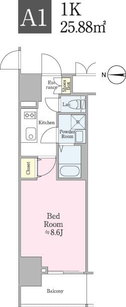 Preview floorplan of Cross Residence Iidabashi