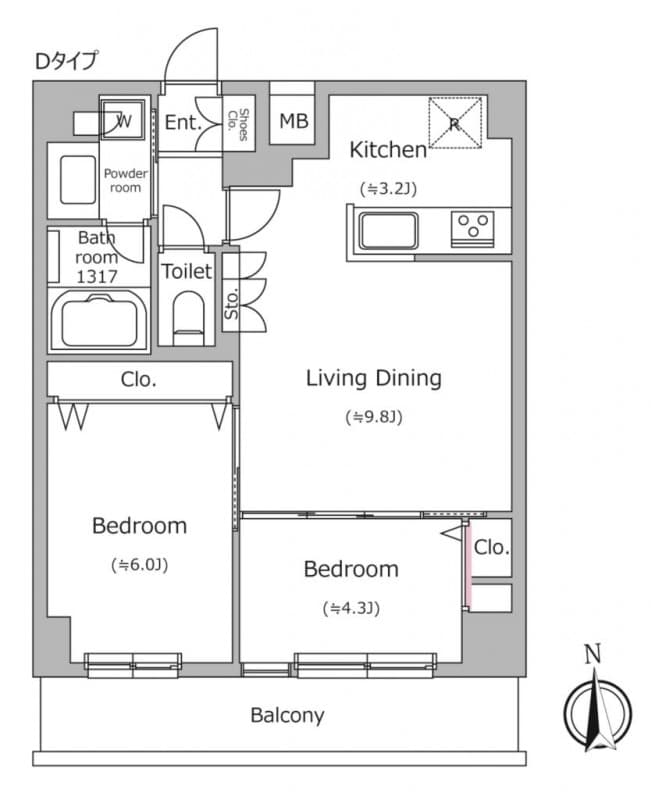Preview floorplan of Due Minamisenju