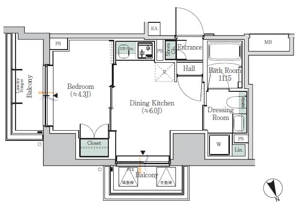 Preview floorplan of ONE ROOF RESIDENCE ASAKUSABASHI