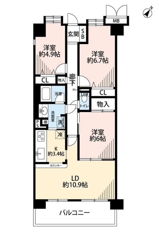 Preview floorplan of Lamille Urawa High Rise First Castle Room 516 (Lamille Urawa High Rise First Castle)