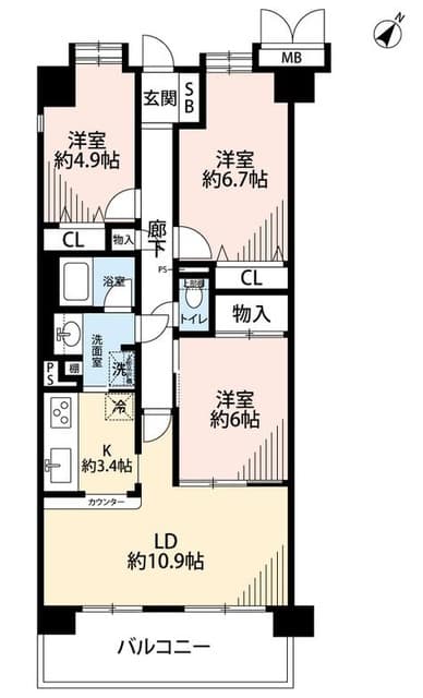 Preview floorplan of Rb Ramiu Urawa Highrise First Castle