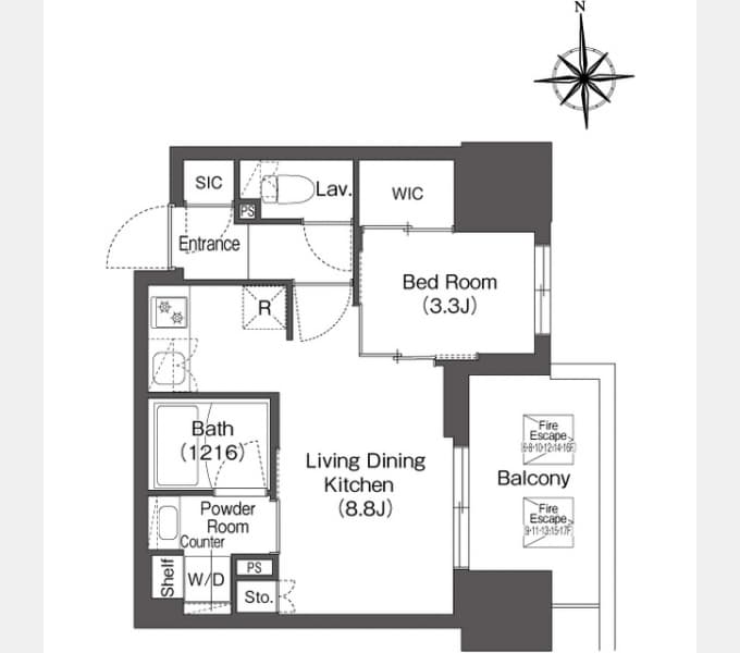 Preview floorplan of Comforia Live Honmachi WEST Q